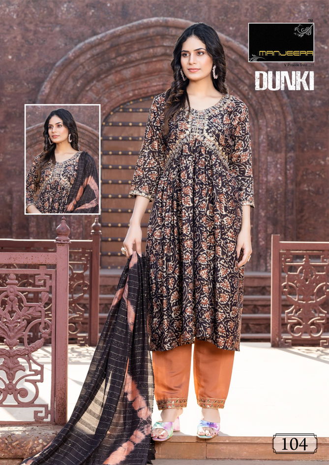 Dunki By Manjeera Modal Printed Kurti With Bottom Dupatta Wholesale In India
